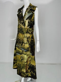 Oscar de la Renta Pre Fall 2020 Landscape Tapestry Belted Wrap Dress Unworn wt