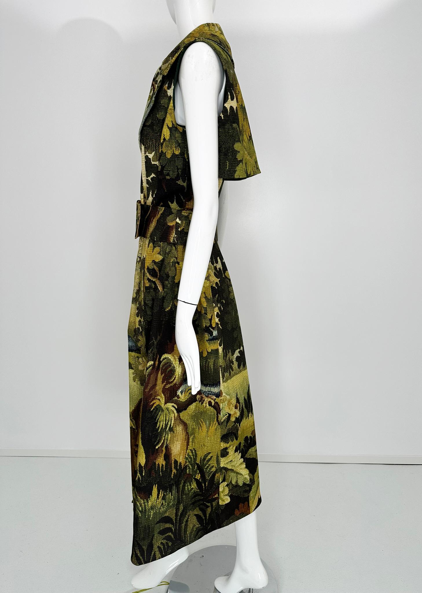 Oscar de la Renta Pre Fall 2020 Landscape Tapestry Belted Wrap Dress Unworn wt In Excellent Condition In West Palm Beach, FL
