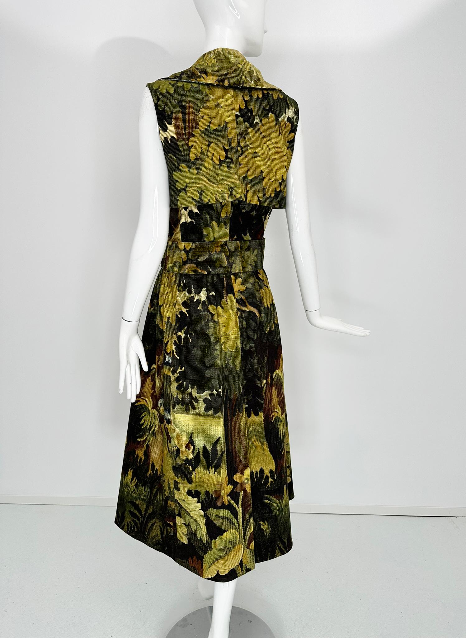 Oscar de la Renta Pre Fall 2020 Landscape Tapestry Belted Wrap Dress Unworn wt 1