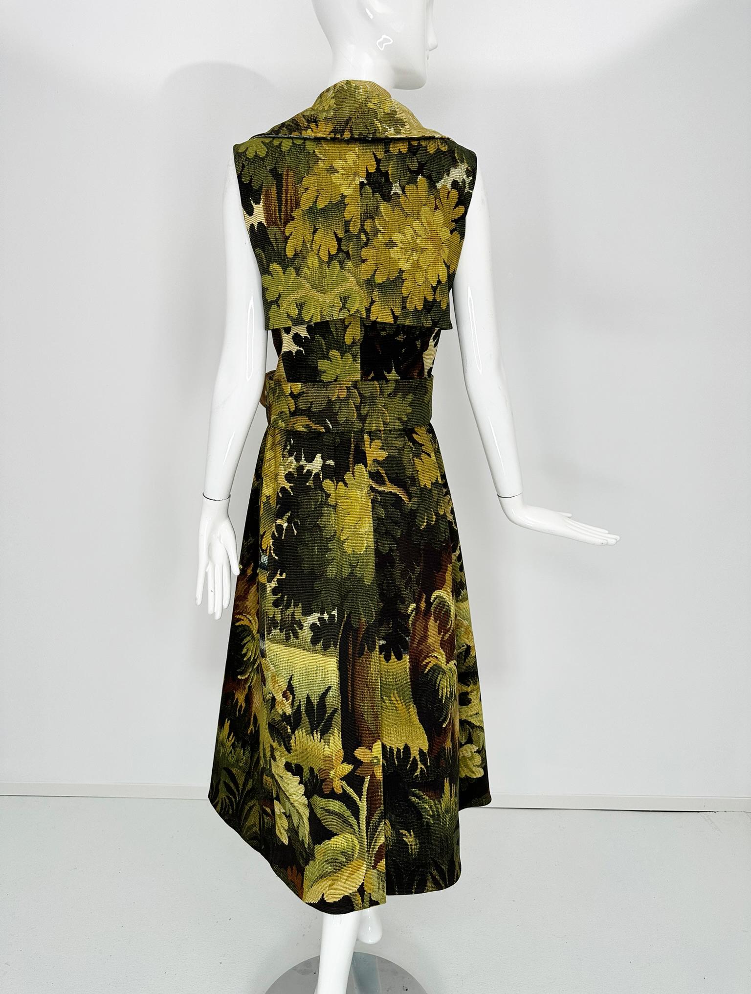 Oscar de la Renta Pre Fall 2020 Landscape Tapestry Belted Wrap Dress Unworn wt 2
