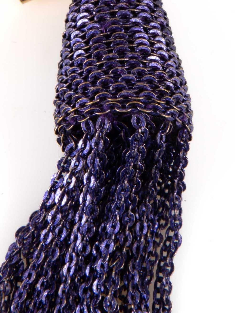 Women's Oscar de la Renta Purple Chain Clip On Earrings