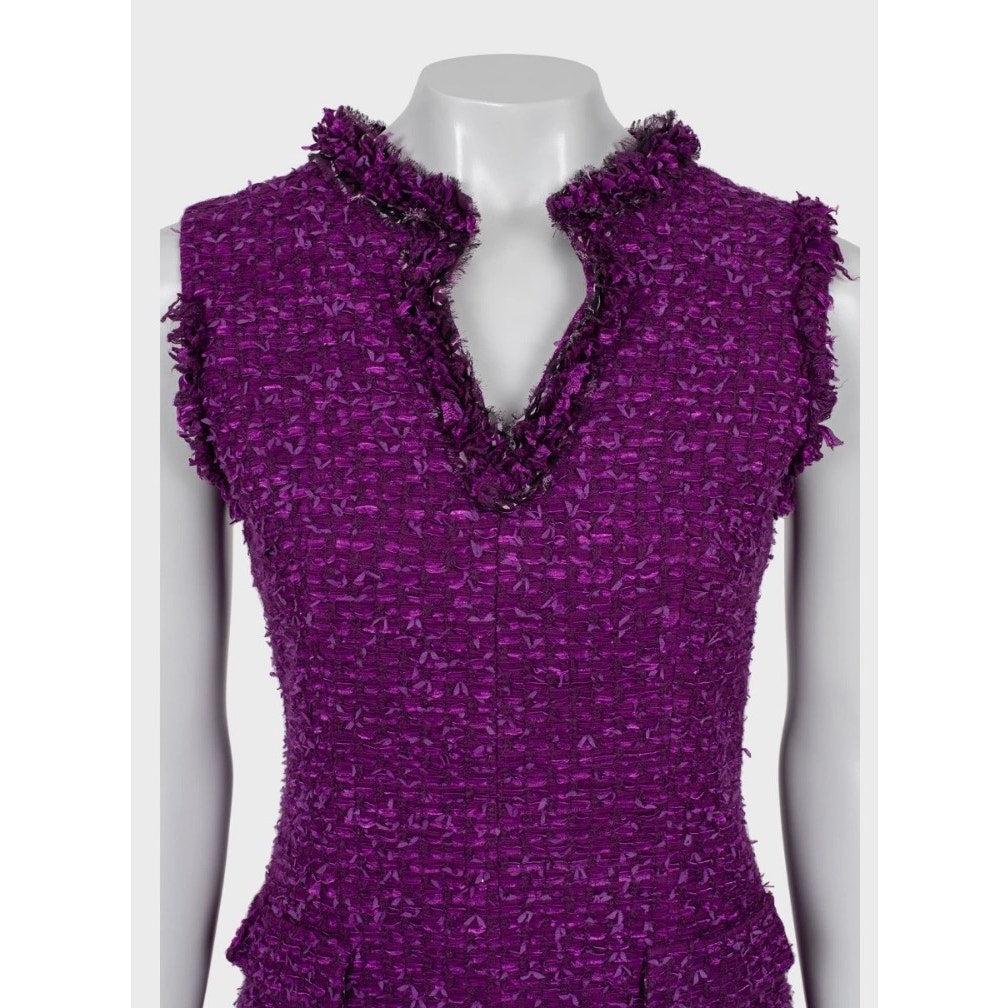 Oscar De La Renta Vestido Ajustado Morado - US 6 / M en Bueno estado para la venta en Krakow, PL