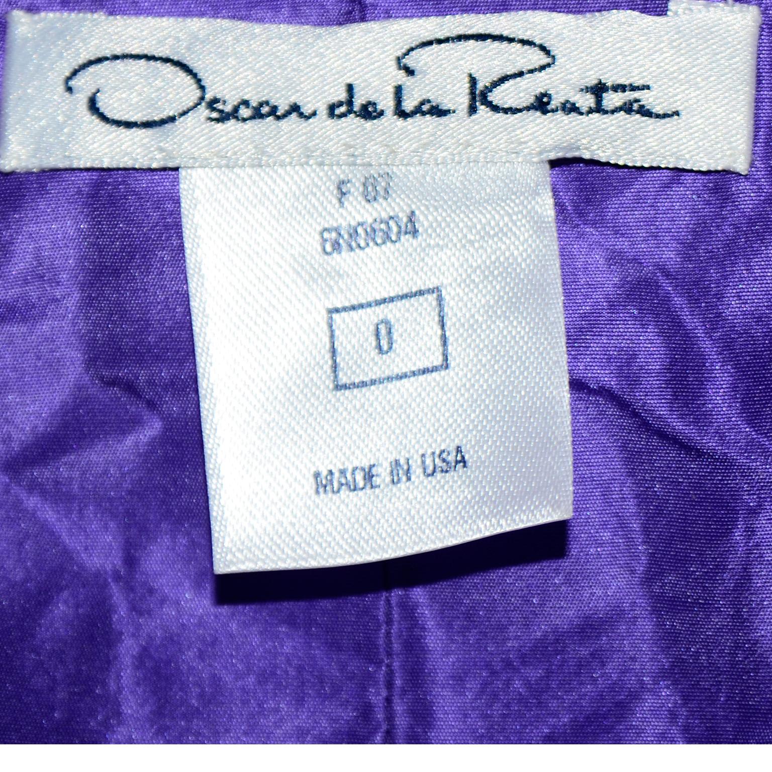 Oscar de la Renta Purple Floral Silk Runway Dress Fall 2007 7