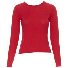 OSCAR DE LA RENTA R08 Pullover mit langen Ärmeln und Schlüsselloch aus Kaschmir-Seidenmischung XS