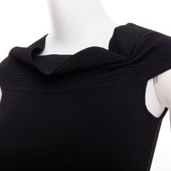 OSCAR DE LA RENTA R10 black viscose blend cowl neck short top S