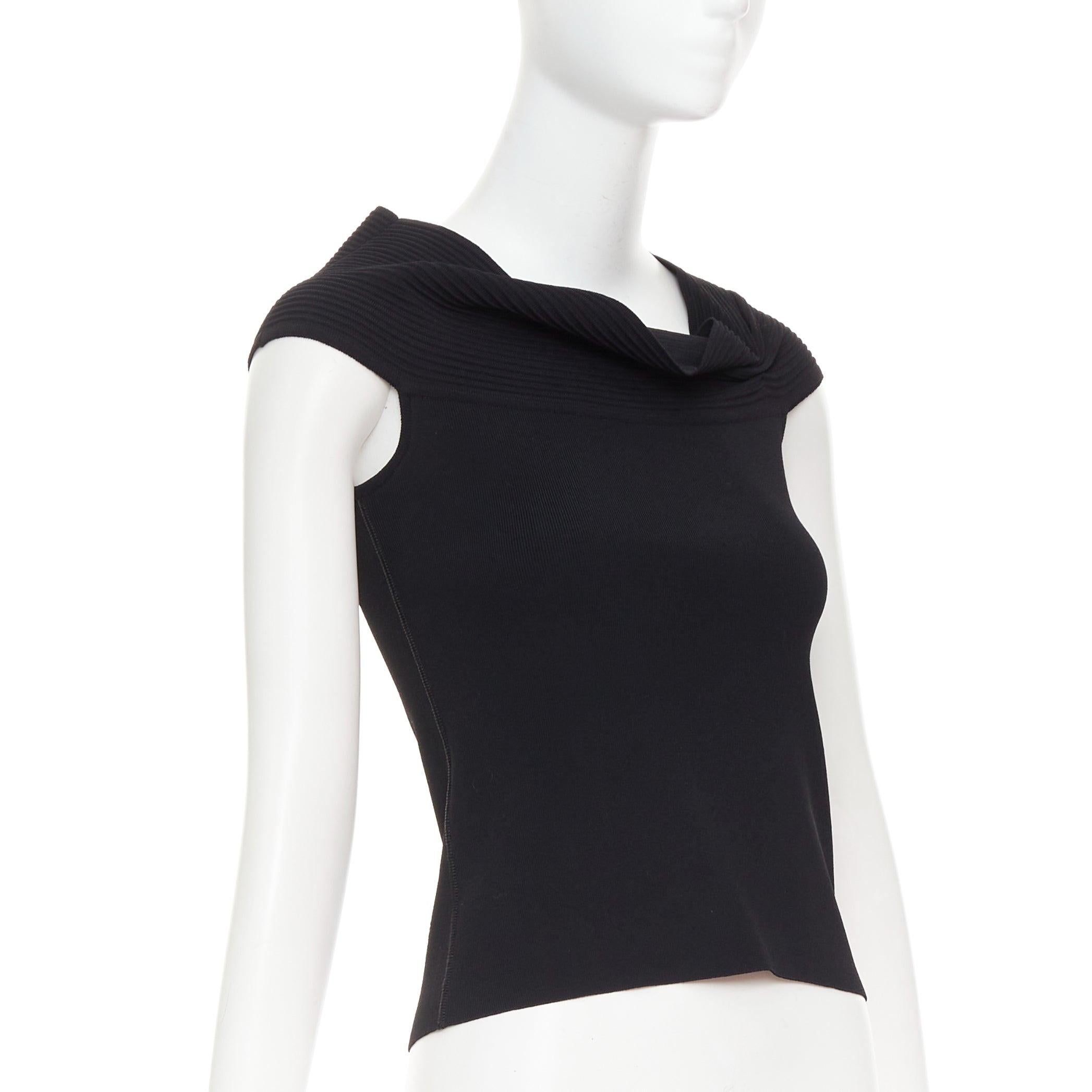 OSCAR DE LA RENTA R10 top corto negro de cuello alto en mezcla de viscosa S Negro en venta