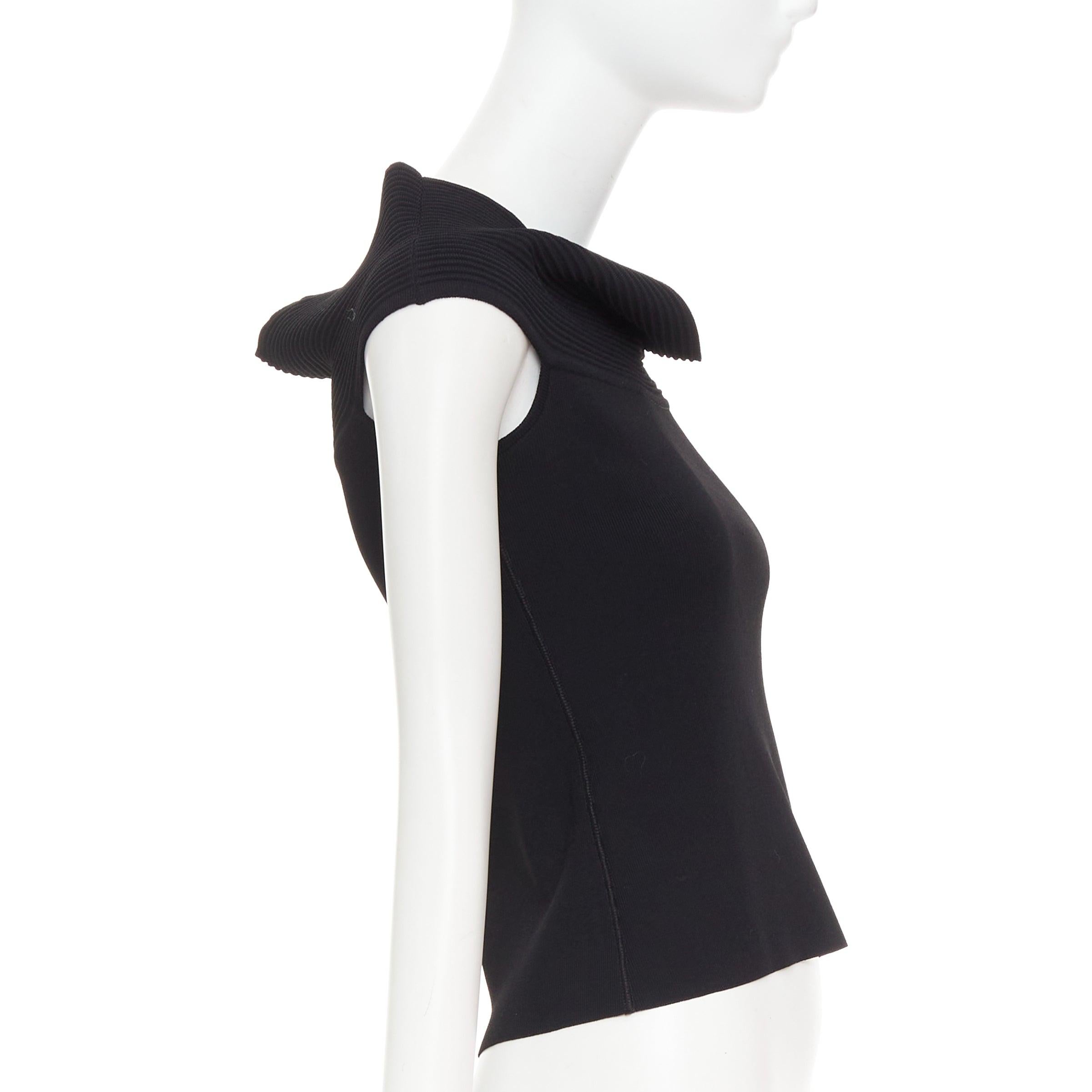 De las mujeres OSCAR DE LA RENTA R10 top corto negro de cuello alto en mezcla de viscosa S en venta