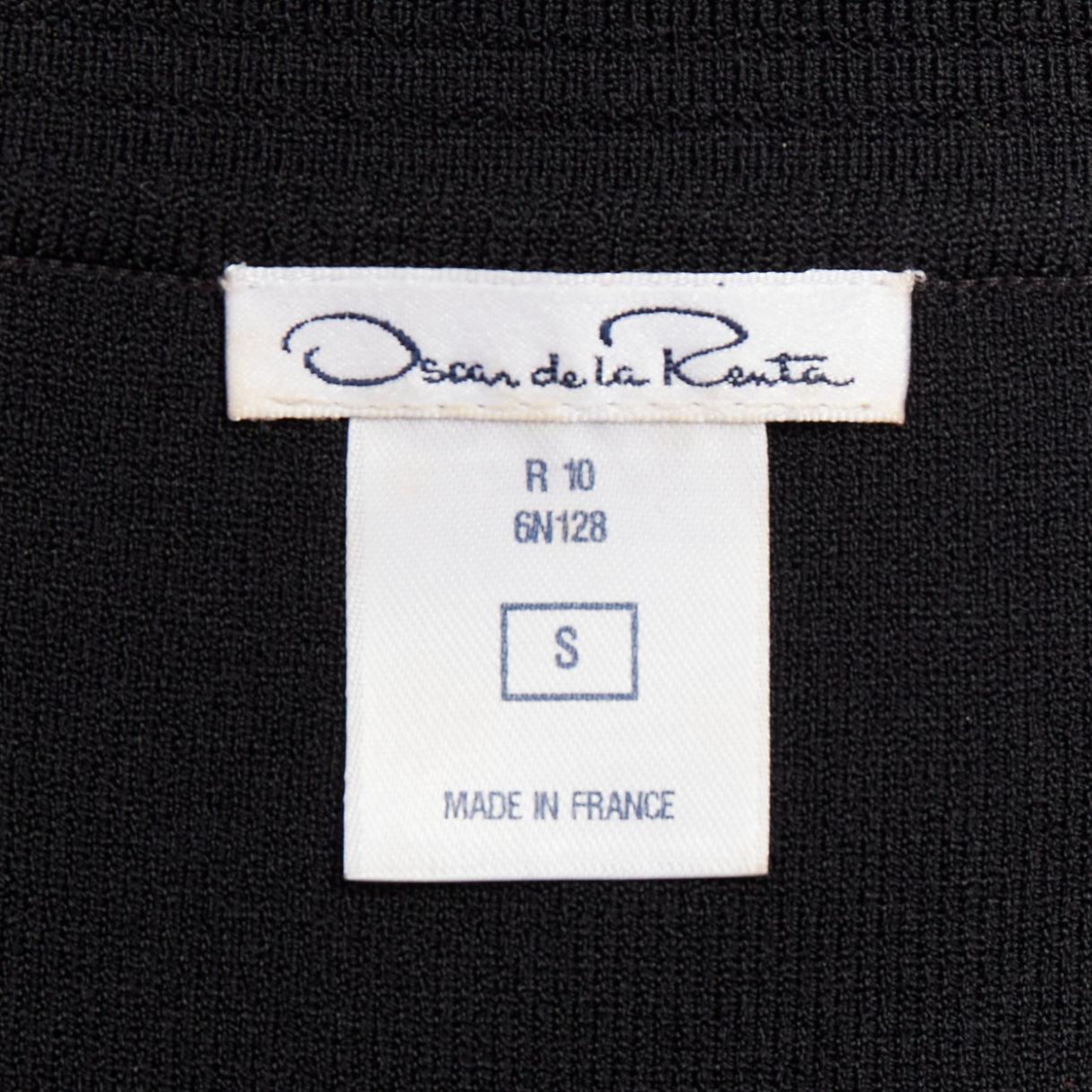OSCAR DE LA RENTA R10 top corto negro de cuello alto en mezcla de viscosa S en venta 4