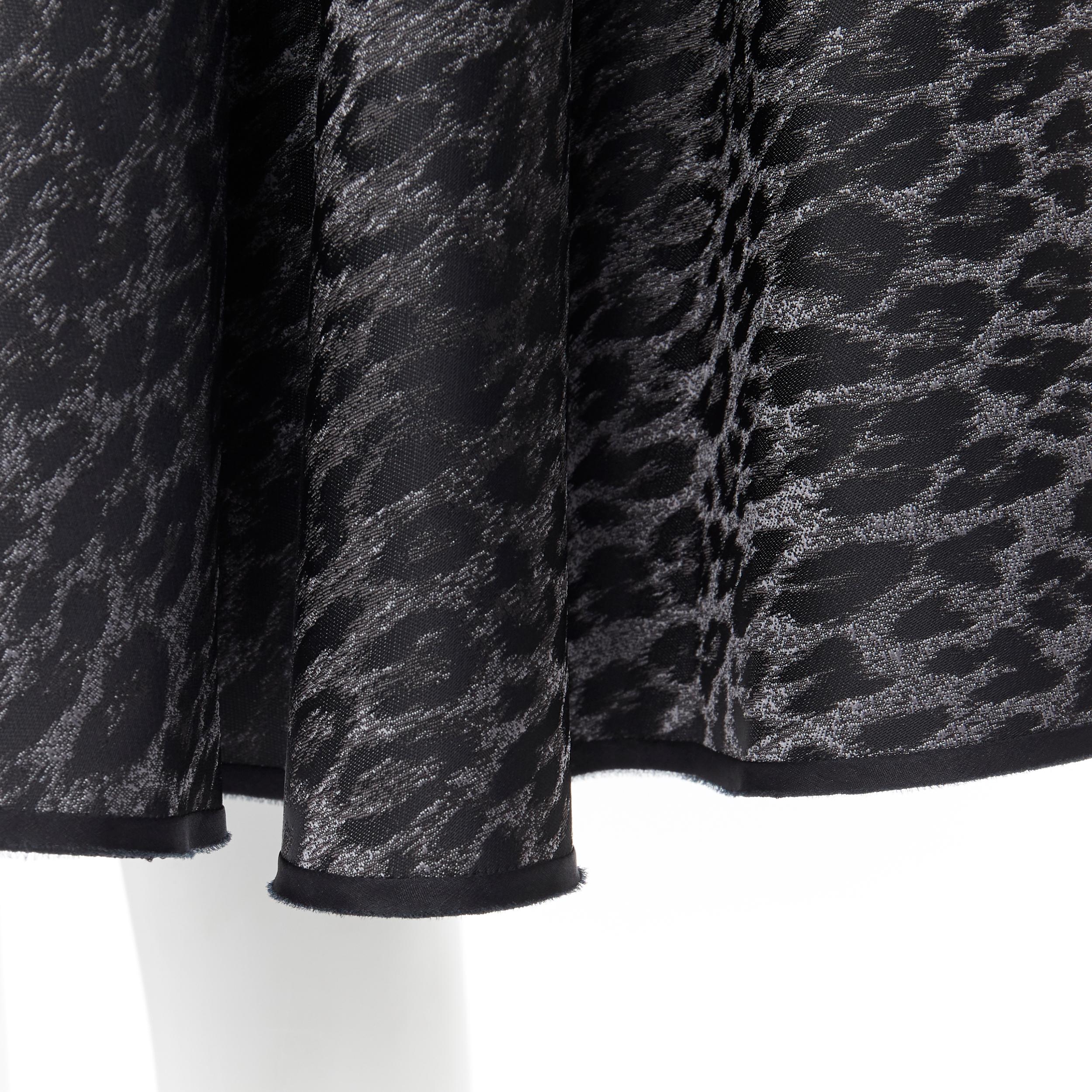 OSCAR DE LA RENTA R10 viscose polyester knitted ladder seam flared skirt XS 22