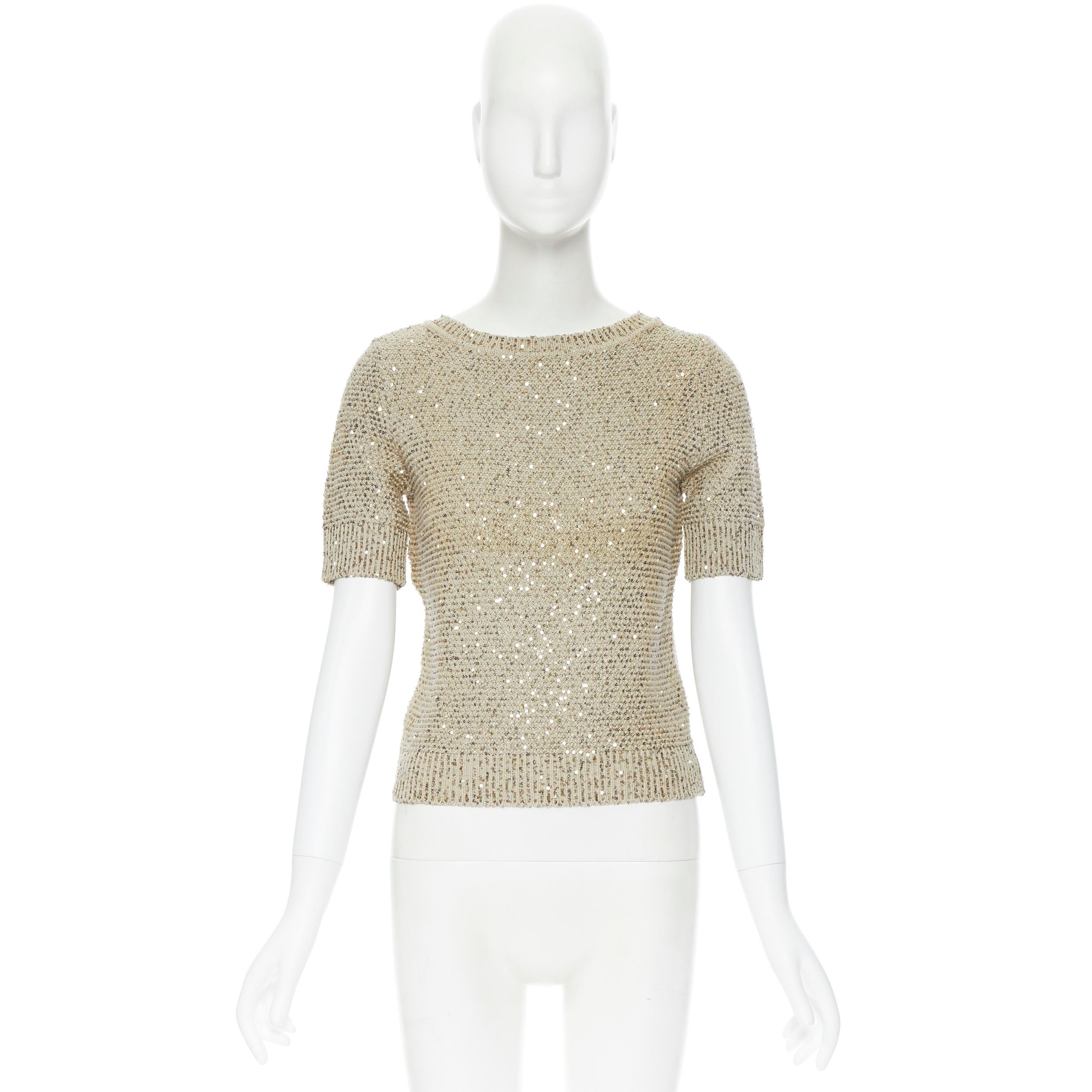 gold short sleeve sweater