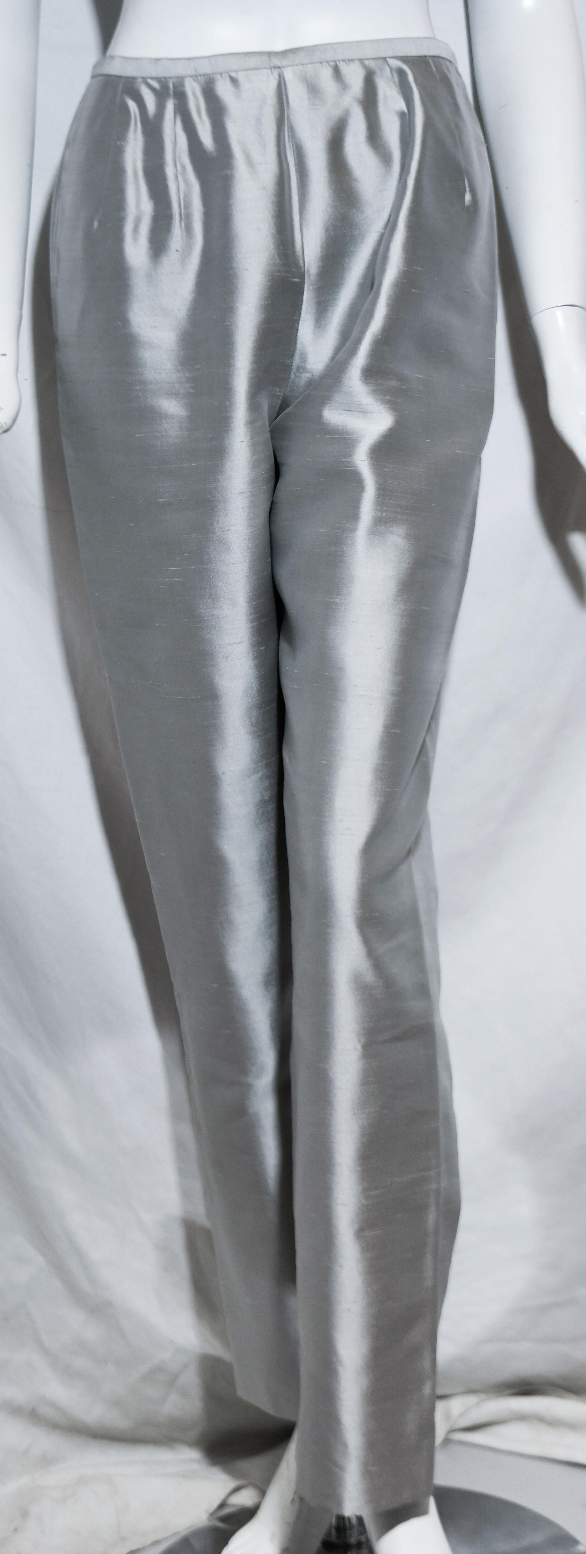 silk pants suit