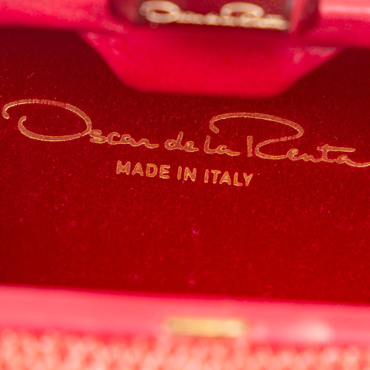 OSCAR DE LA RENTA - Pochette rouge « LIZARD BOX » avec boîte en vente 2