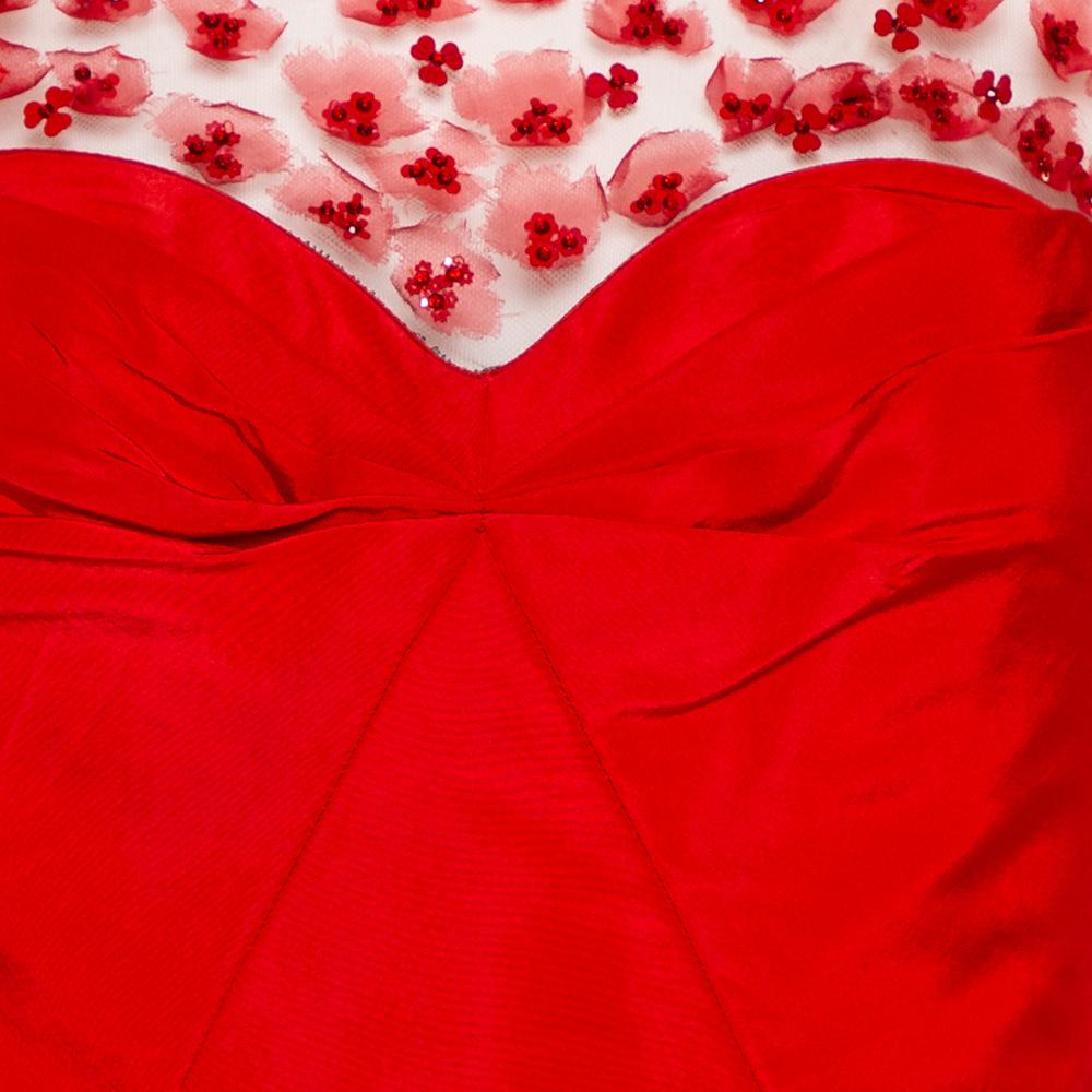 red sequin ball gown