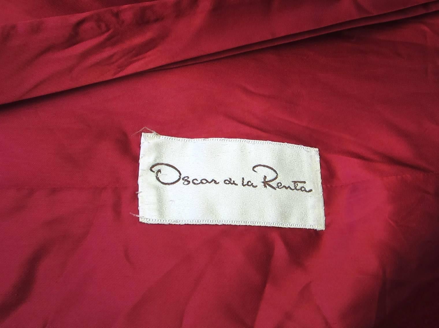 Oscar De La Renta Red Sheared Mink Fur & Fox Full Length Coat 1