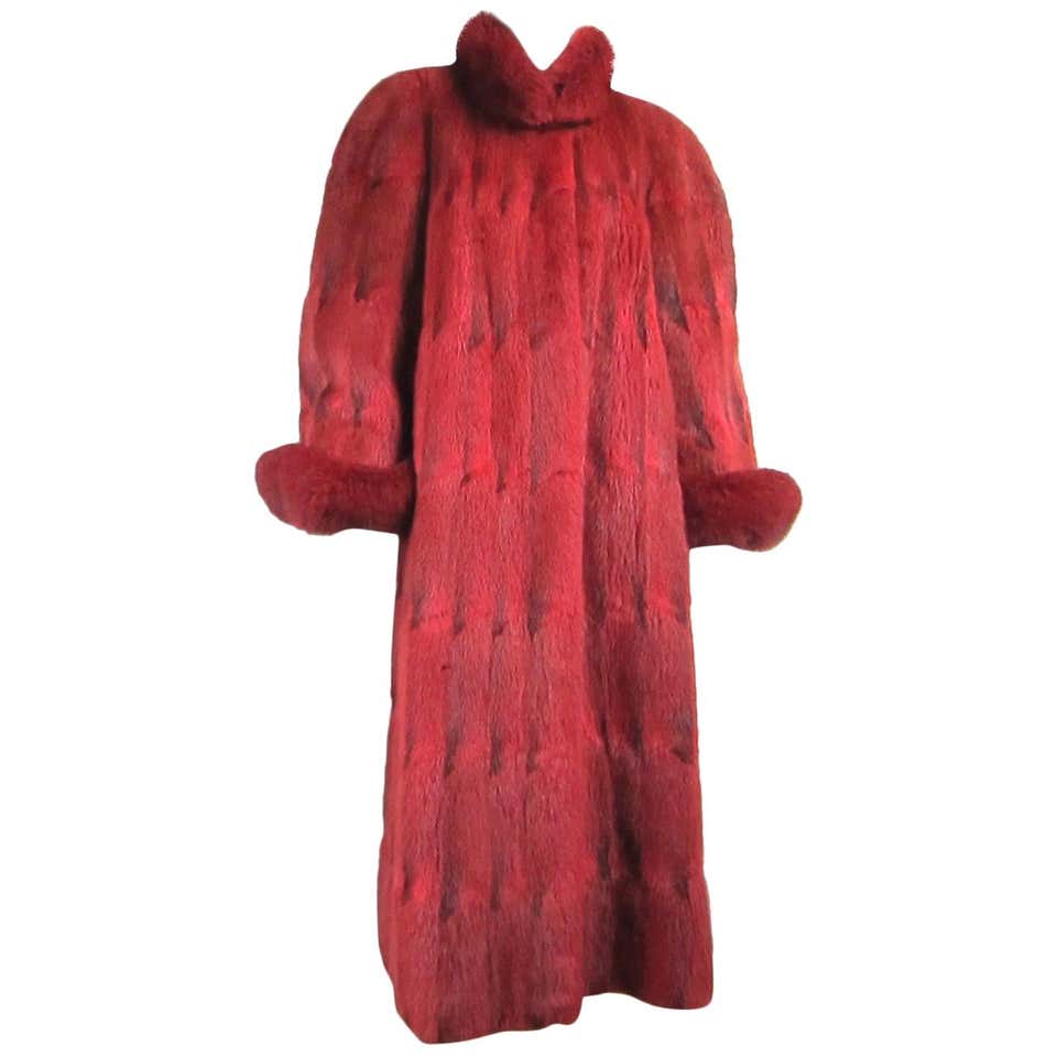 Red Sheared Mink Swing Coat at 1stDibs