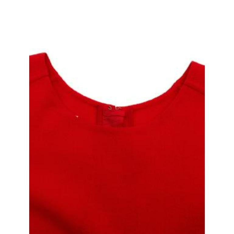 Oscar de la Renta Red Wool Crepe Midi Dress For Sale 1