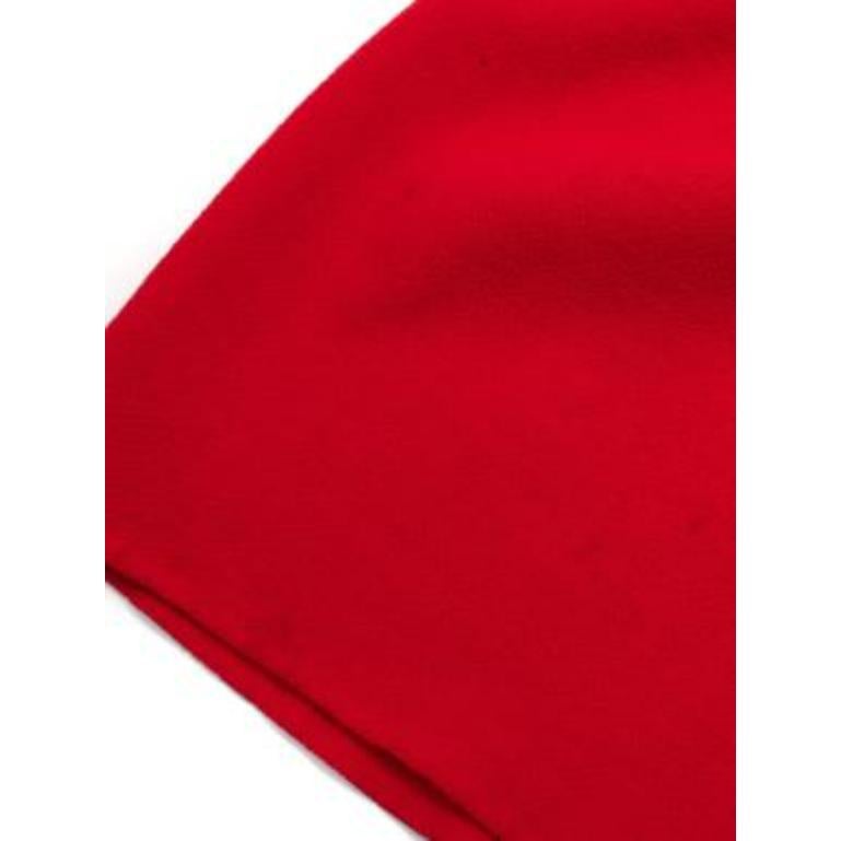 Oscar de la Renta Red Wool Crepe Midi Dress For Sale 2
