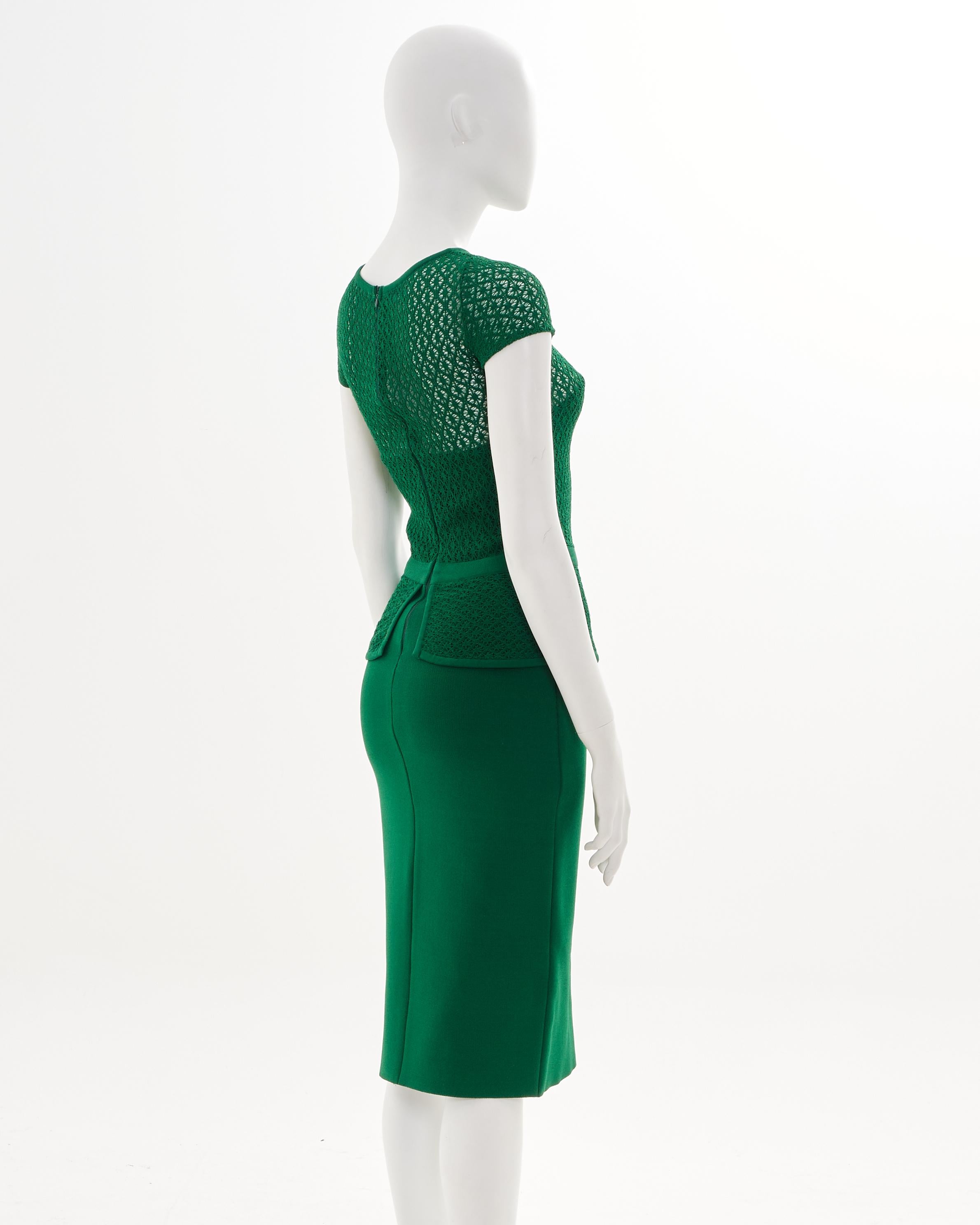 Oscar de la Renta Resort 2013 Knitted Semitransparent Midi Dress In Excellent Condition For Sale In Milano, IT