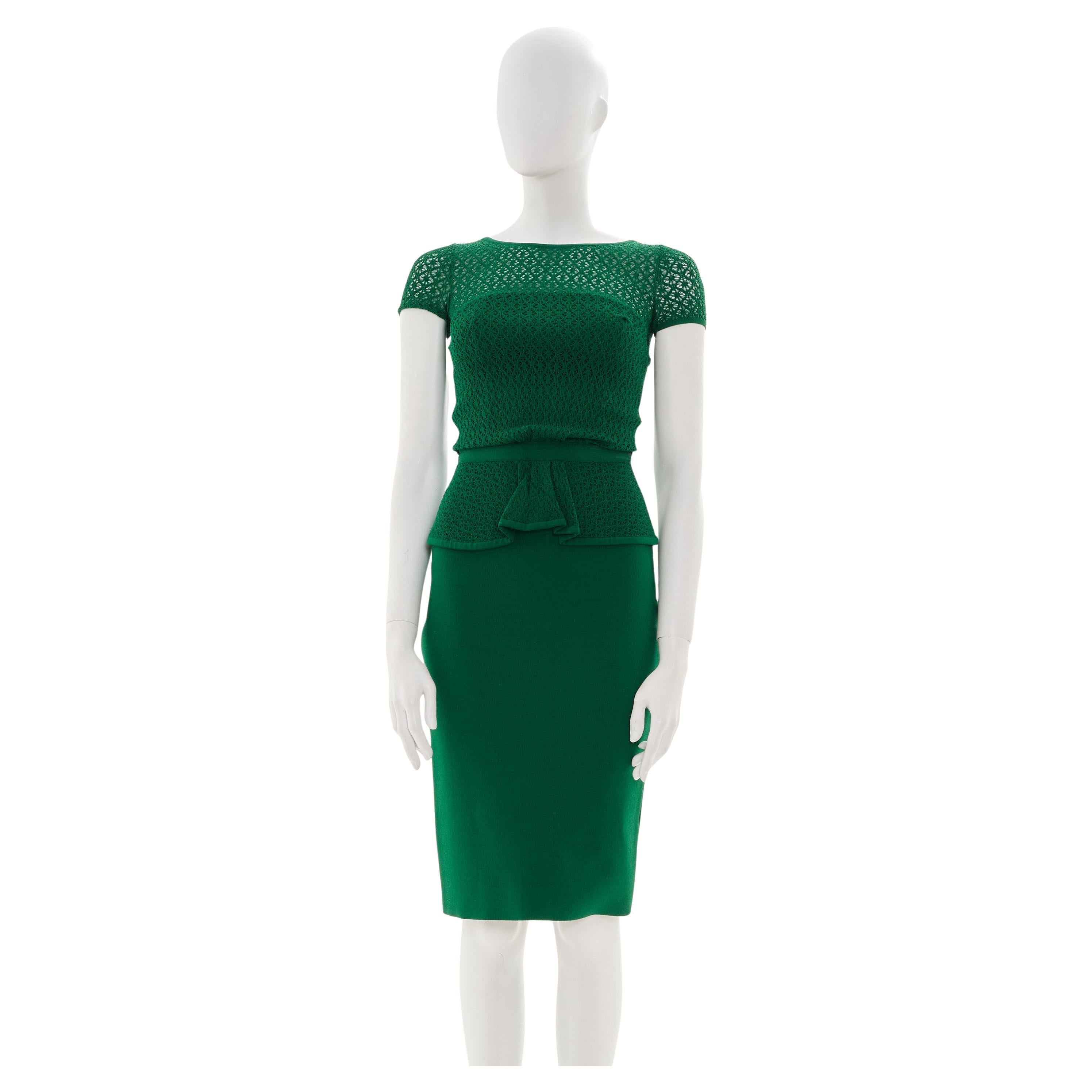 Oscar de la Renta Resort 2013 Knitted Semitransparent Midi Dress For Sale