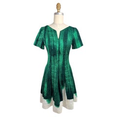 Oscar de la Renta Resort 2018 Emerald Metallic Dress US 2
