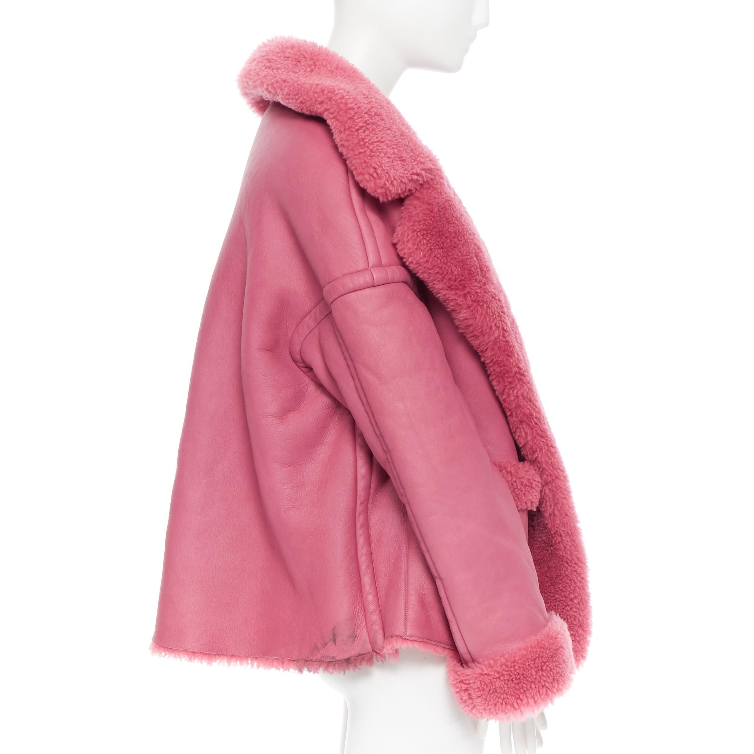 shearling coat pink