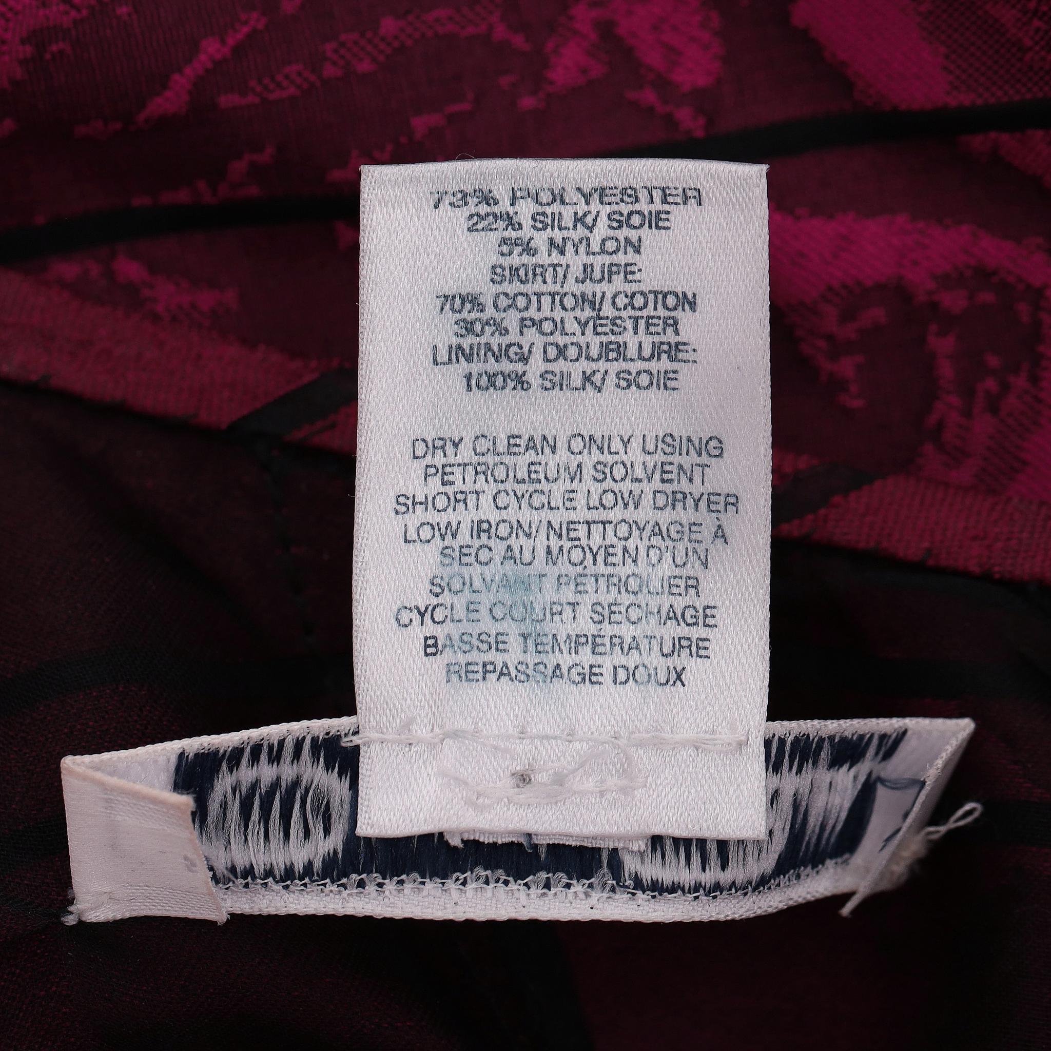 Oscar De La Renta - Robe en soie mélangée ornée de dentelle imprimée en rose en vente 4