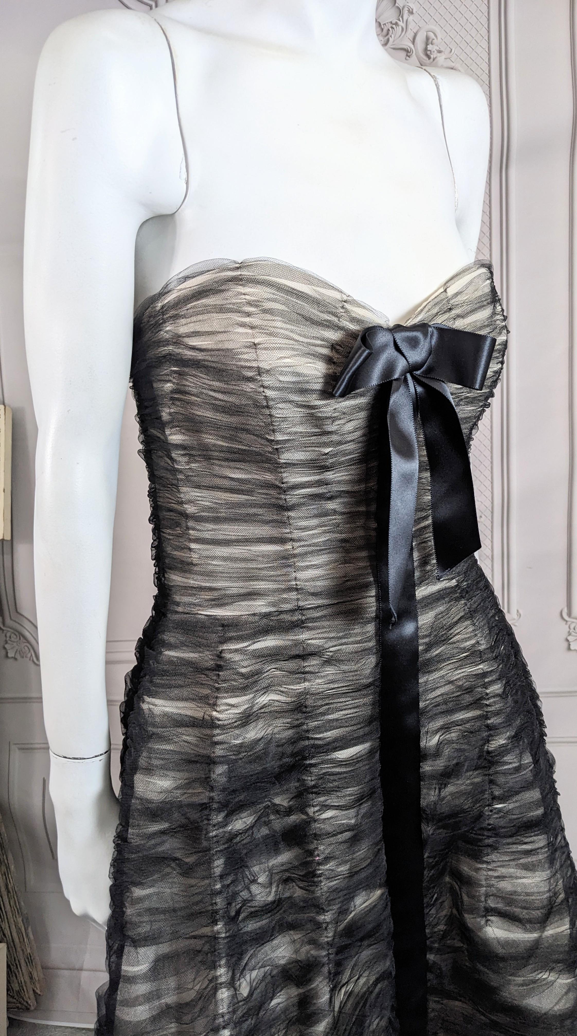 Oscar de la Renta Ruched Tulle and Satin Gown For Sale 10