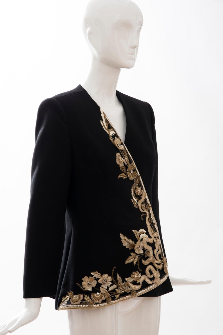 Oscar De la Renta Runway Black Lesage Embroidered Evening Jacket, Fall