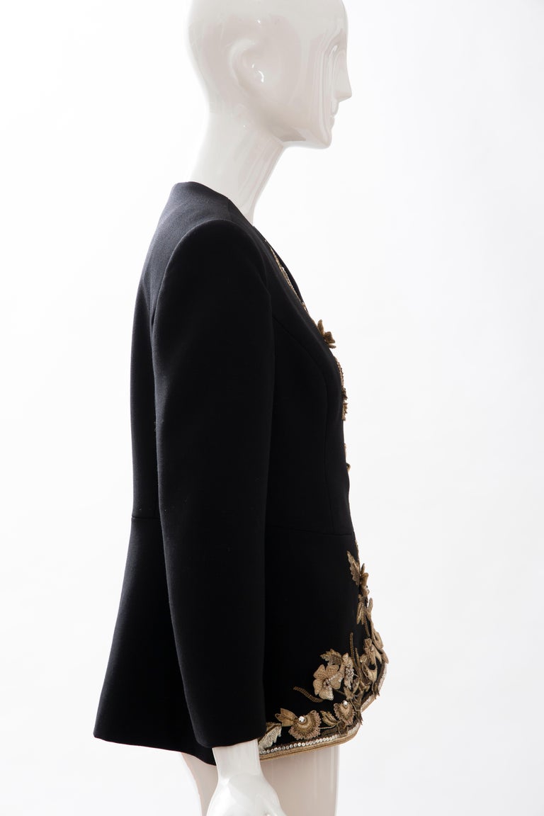 Oscar De la Renta Runway Black Lesage Embroidered Evening Jacket, Fall