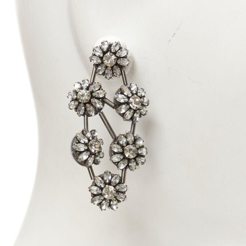 OSCAR DE LA RENTA Runway boucles d'oreilles de mariée chandelier loral chandelier en vente 2