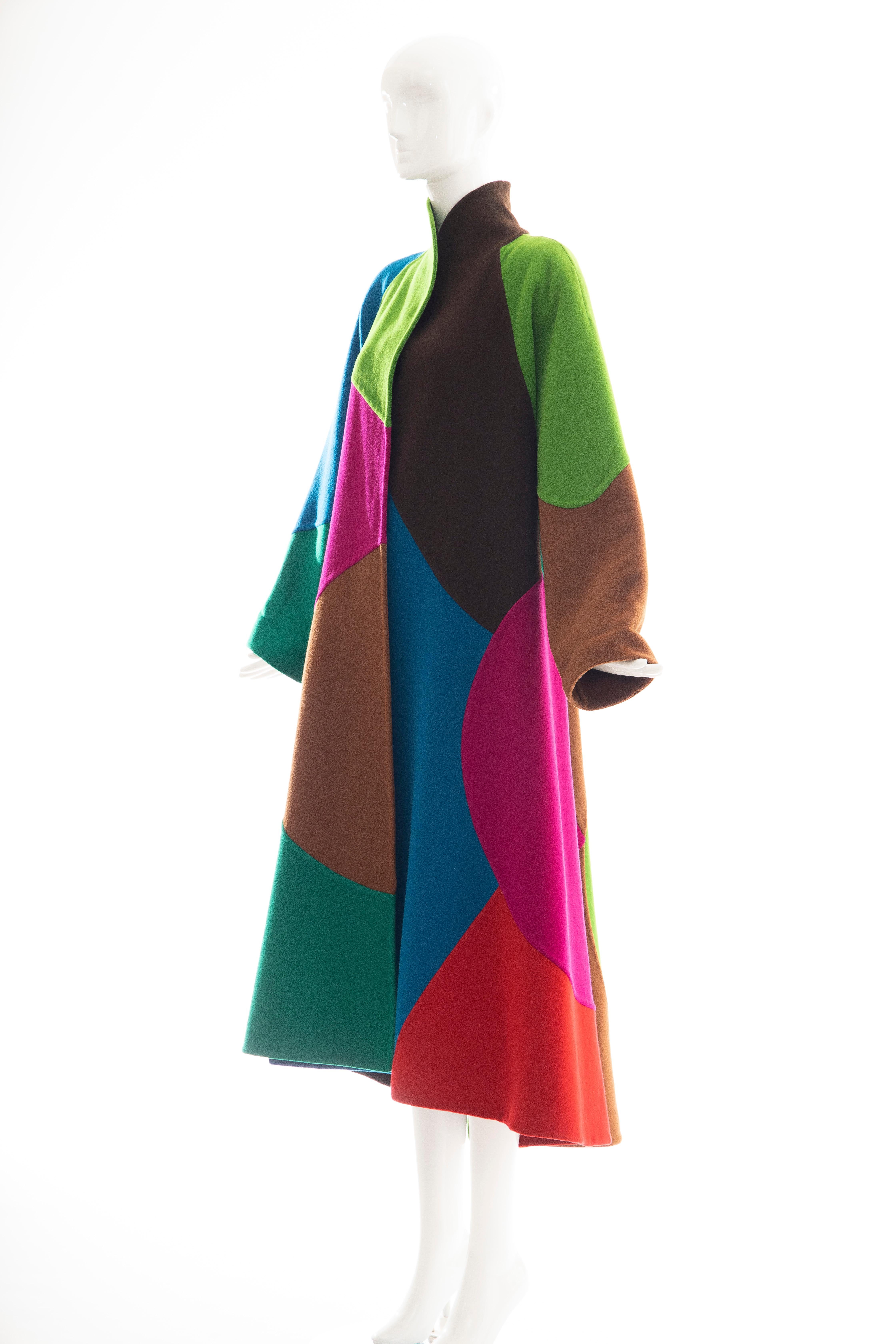 Oscar de la Renta Runway Double Faced Wool Color-Block Swing Coat:: Herbst 1991 11