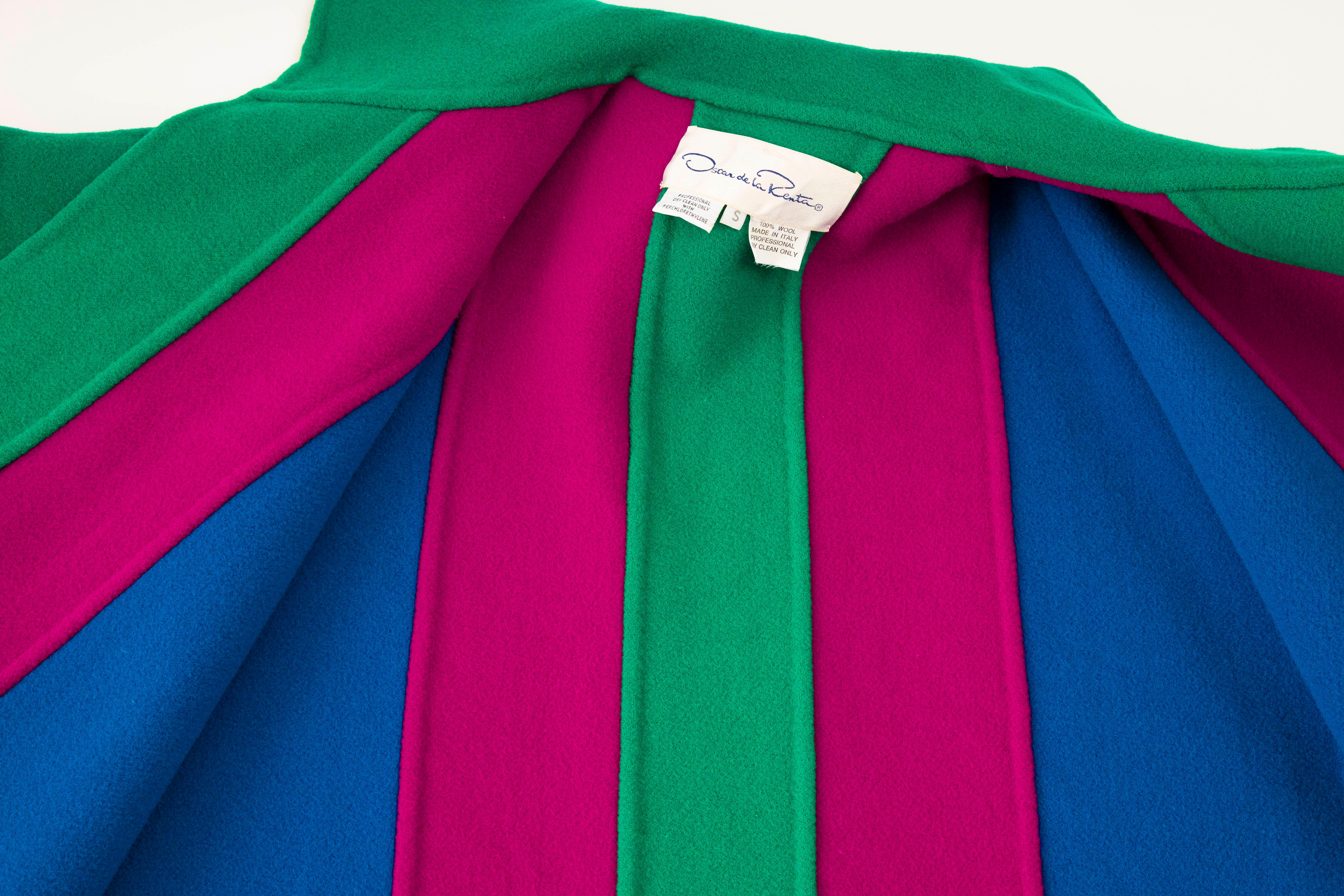 Oscar de la Renta Runway Double-Faced Wool Striped Coat, Fall 1991 For Sale 14