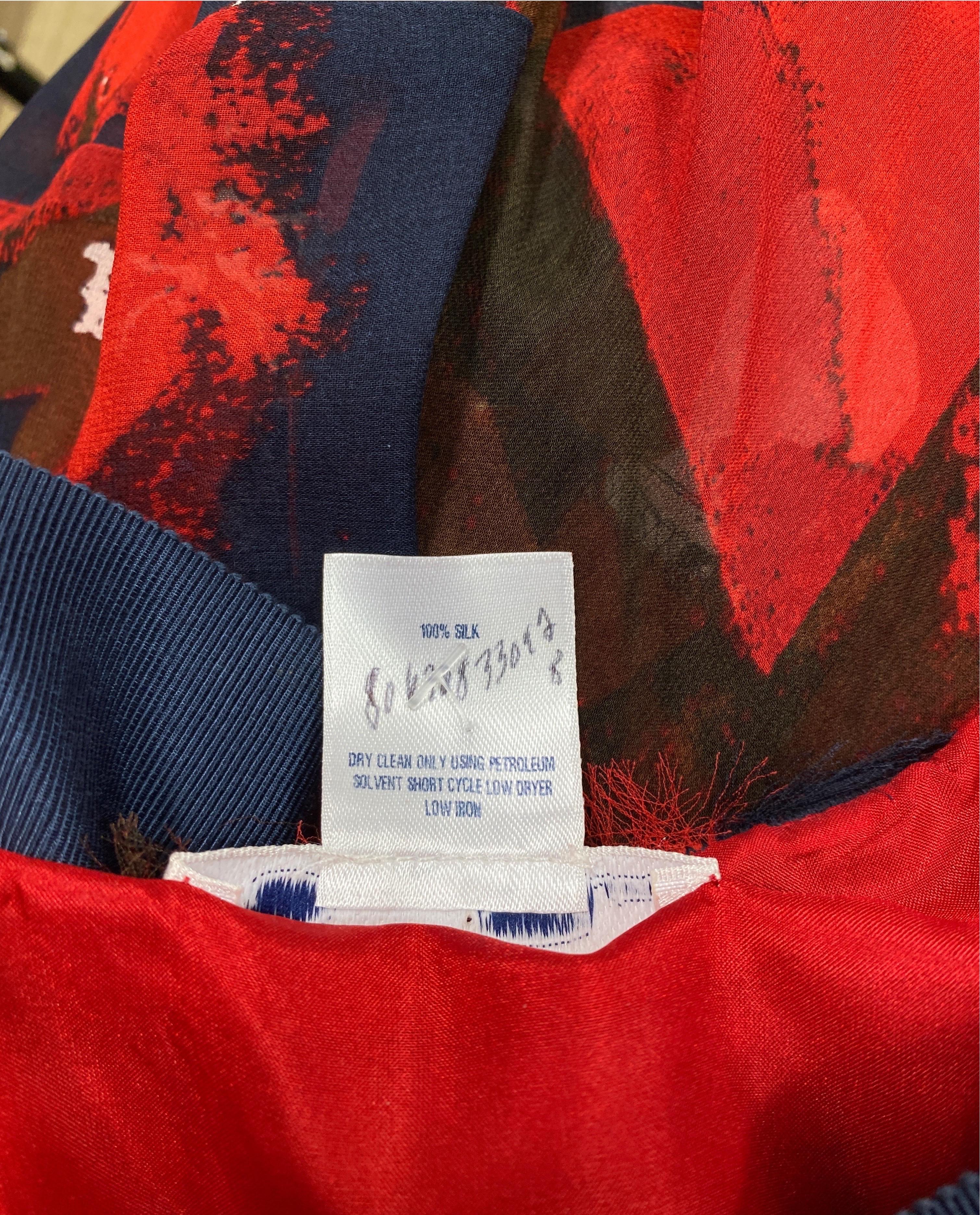 Oscar de la Renta Runway Pre Fall 2011 Red White and Blue Silk Dress- Size M For Sale 13