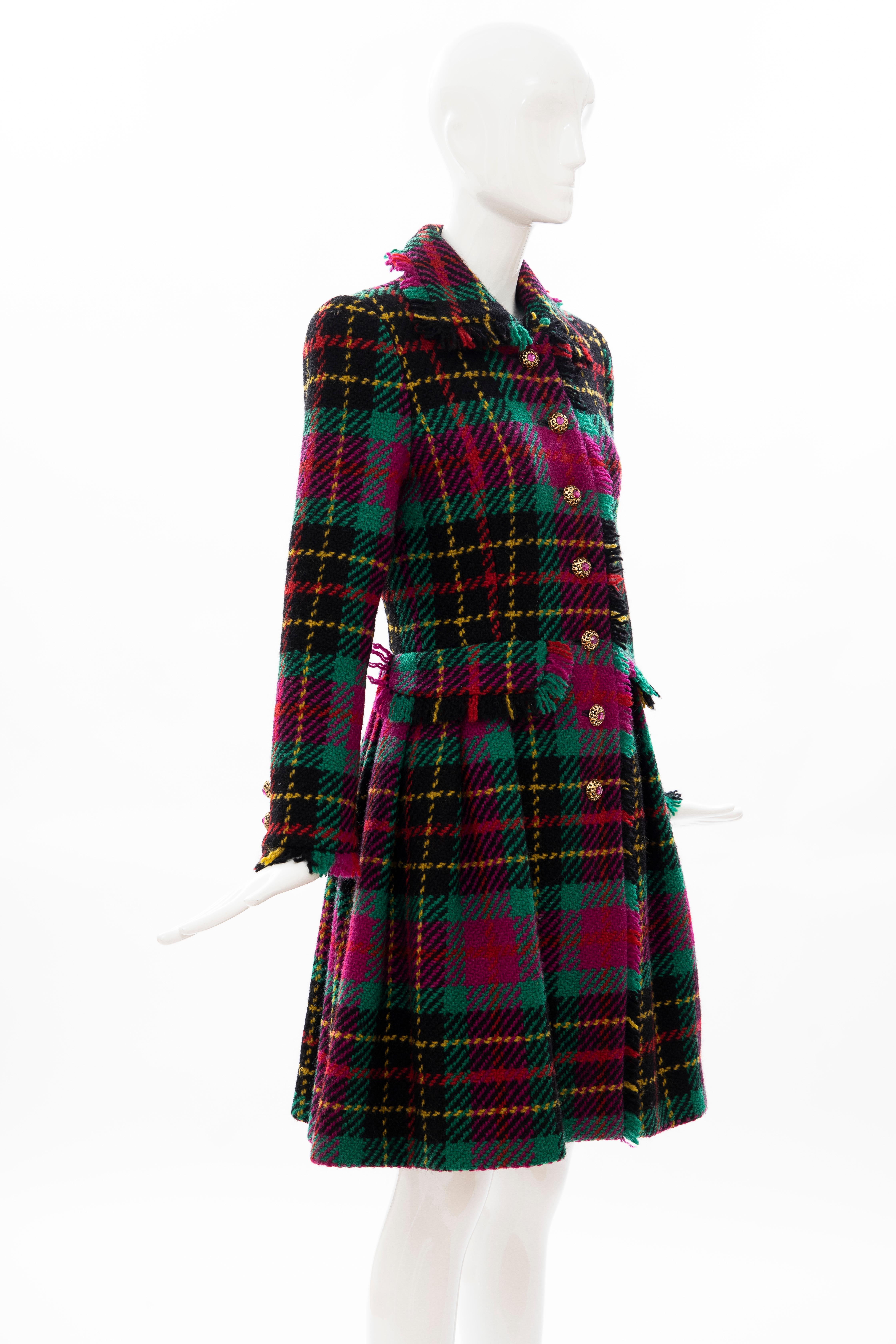 green tartan coat