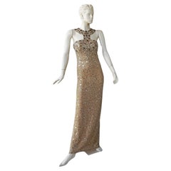 Oscar de la Renta Runway Vintage Jeweled Red Carpet Dress Gown