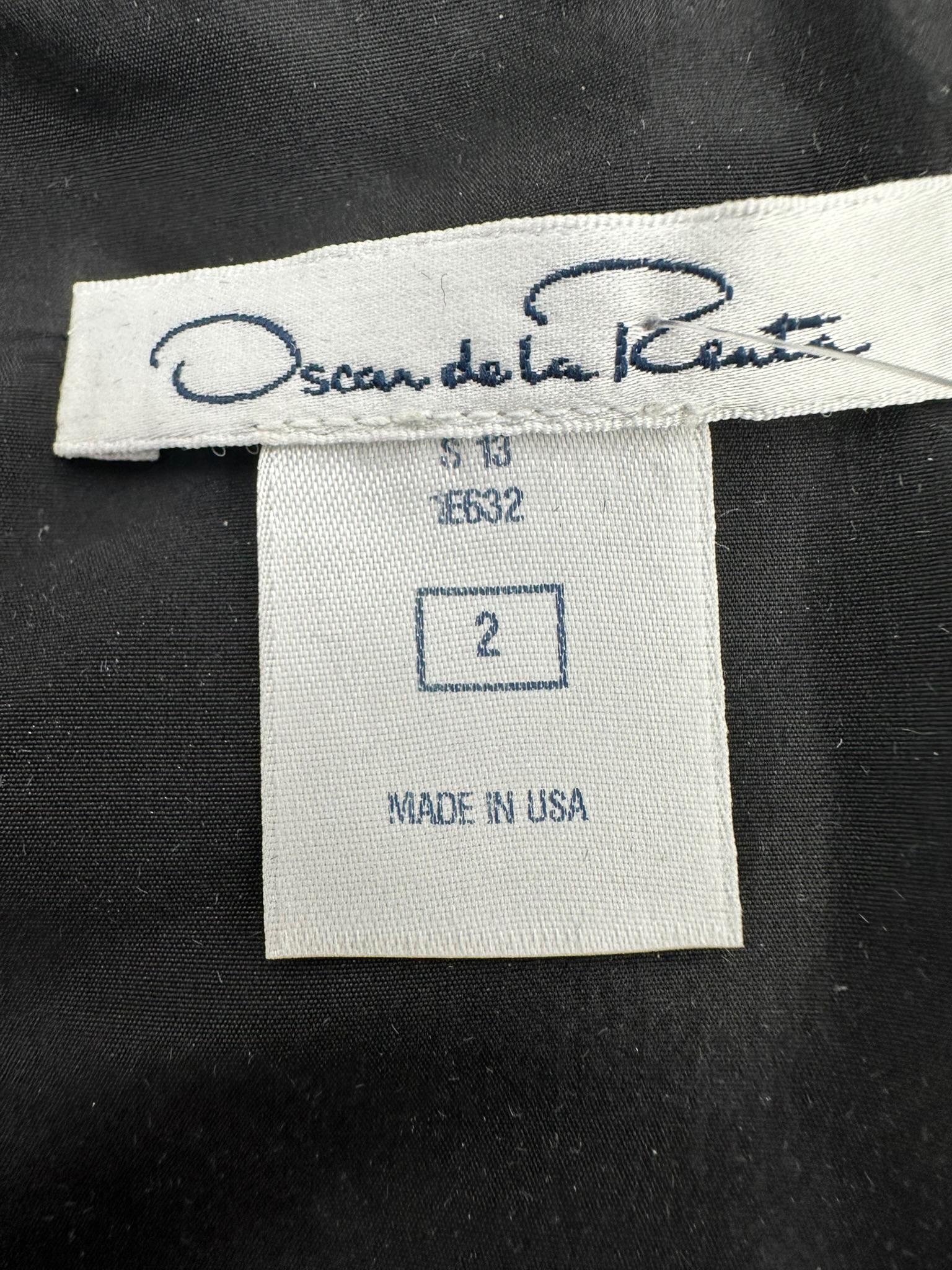 Oscar de la Renta S/S 2013 LK35 Black & White Silk Twill Beaded Cocktail Dress 2 For Sale 10