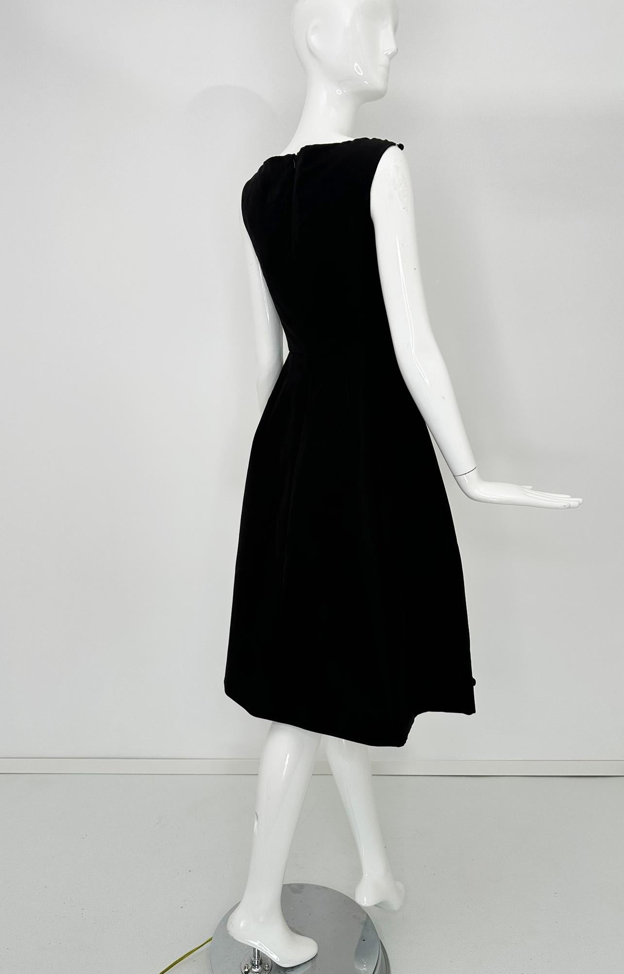 Oscar de la Renta S/S 2013 LK35 Black & White Silk Twill Beaded Cocktail Dress 2 For Sale 4