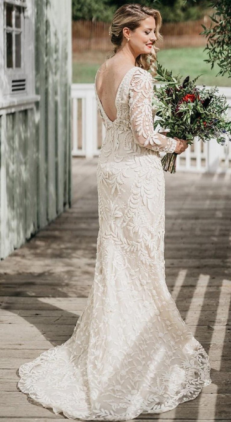 Oscar de la Renta S/S 2021 Ivory Lace Embroidered Wedding Dress Gown M For  Sale at 1stDibs