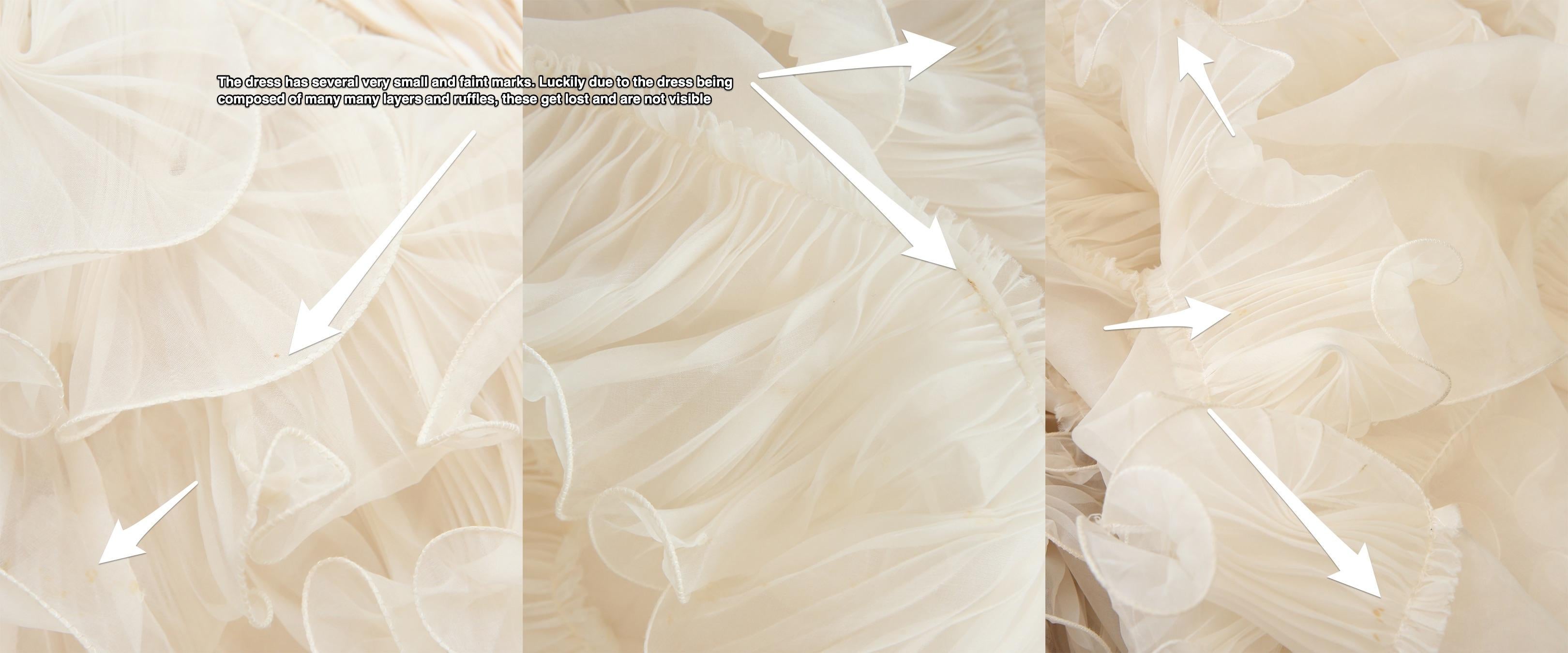 Oscar de la Renta S/S08 bridal ivory strapless vintage ruffle wedding dress gown For Sale 13