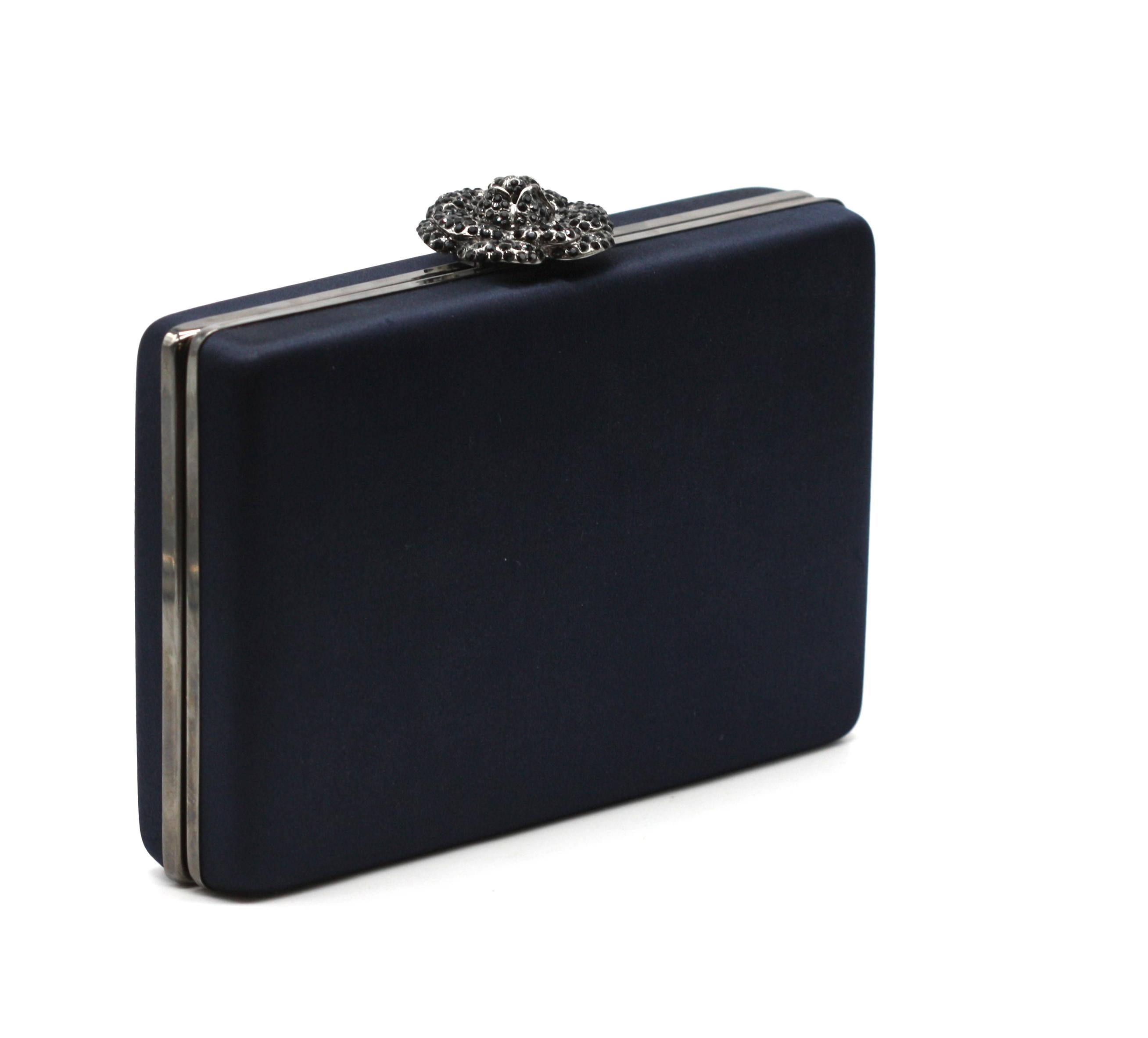 Oscar de la Renta Satin Covered Evening Bag Negro en venta