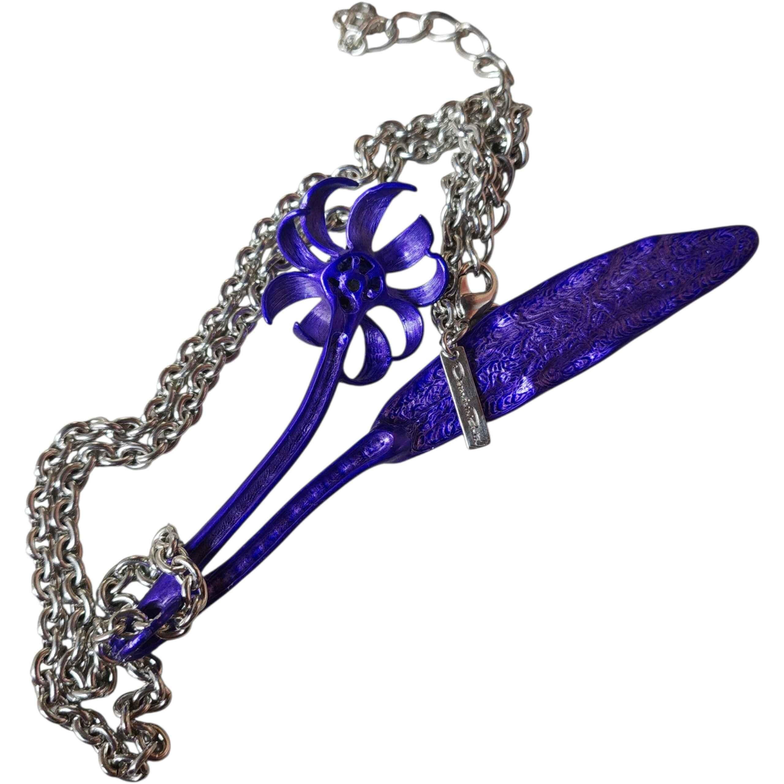 Oscar De La Renta - Collier de fleurs sculpturales en émail métallique Neuf - En vente à Milford, DE