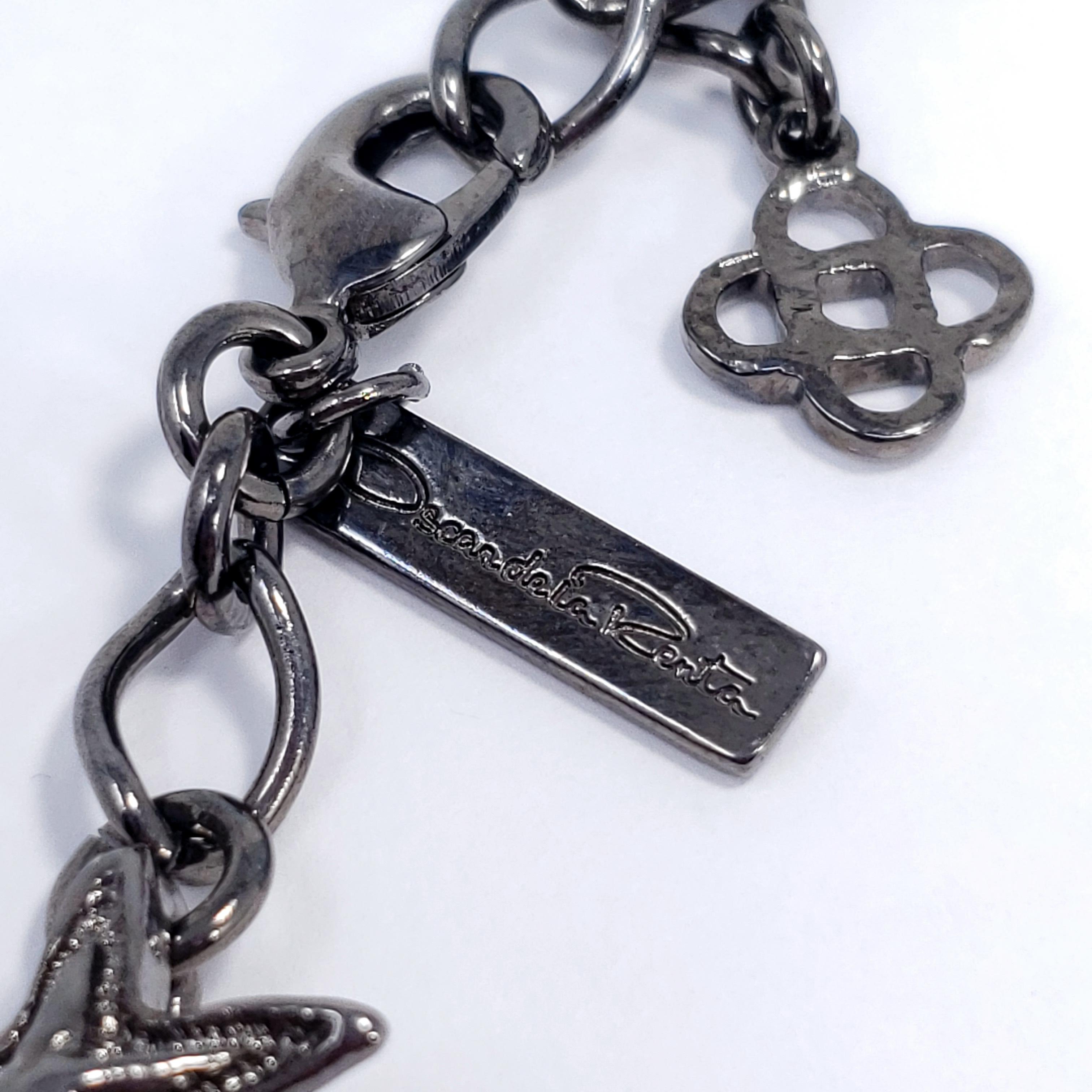 Oscar de la Renta Seestern-Halskette mit Swarovski-Kristallen, Dunkelgrau Silber für Damen oder Herren im Angebot