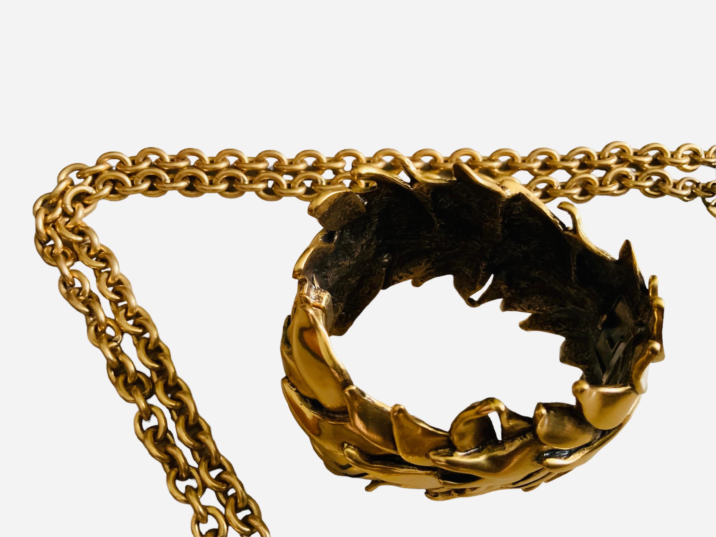 Oscar De La Renta Set of Gold Plated Leaves Bracelet and Necklace For Sale 7