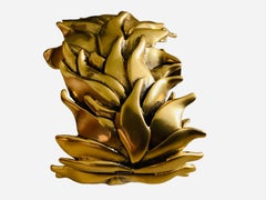 Oscar De La Renta Set of Gold Plated Leaves Bracelet and Necklace