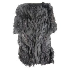 Oscar De La Renta Shadow Fox Fur And Feather Coat US 8 UK 12