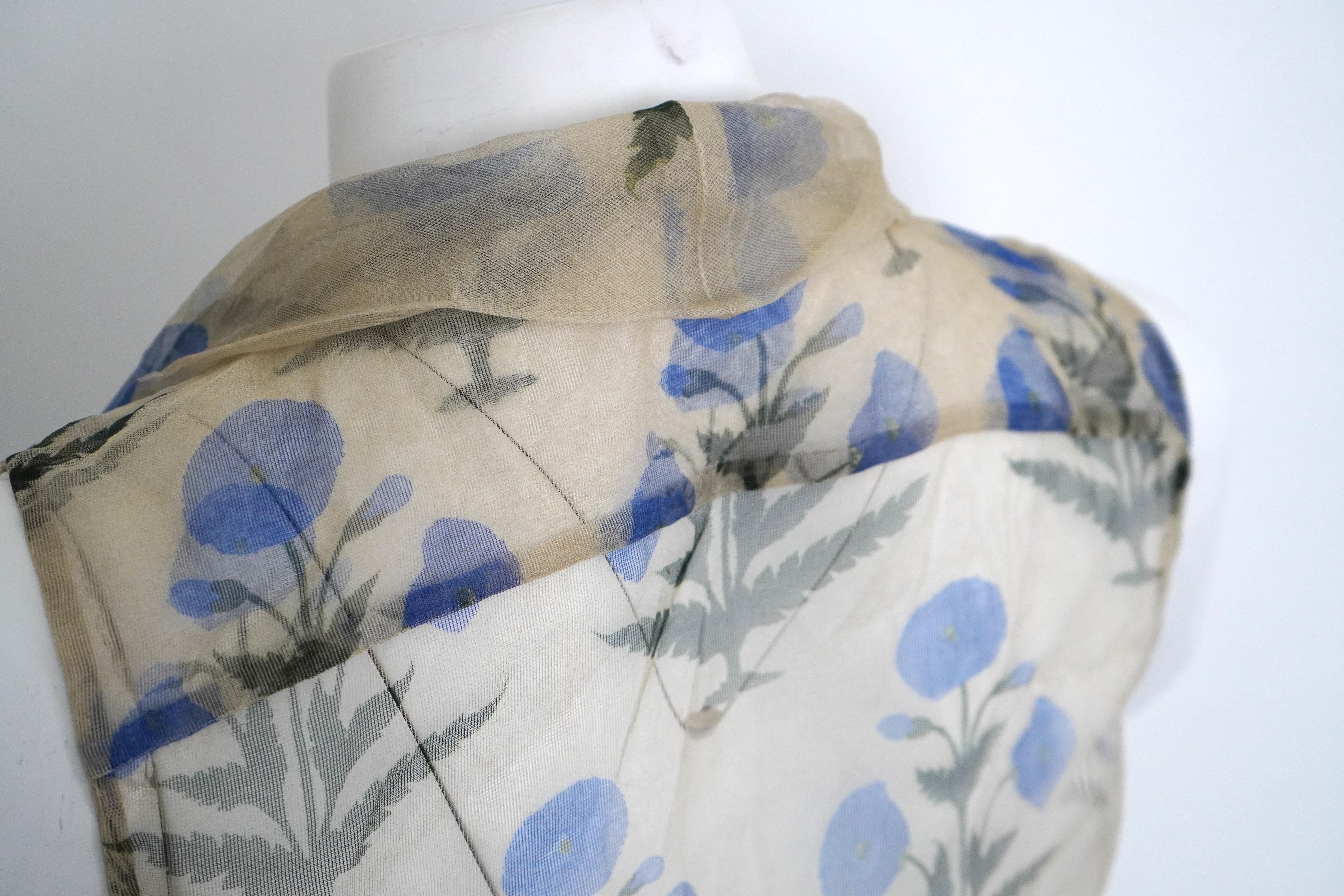 Oscar De La Renta Transparente ärmellose Bluse mit Blumenmuster im Angebot 6