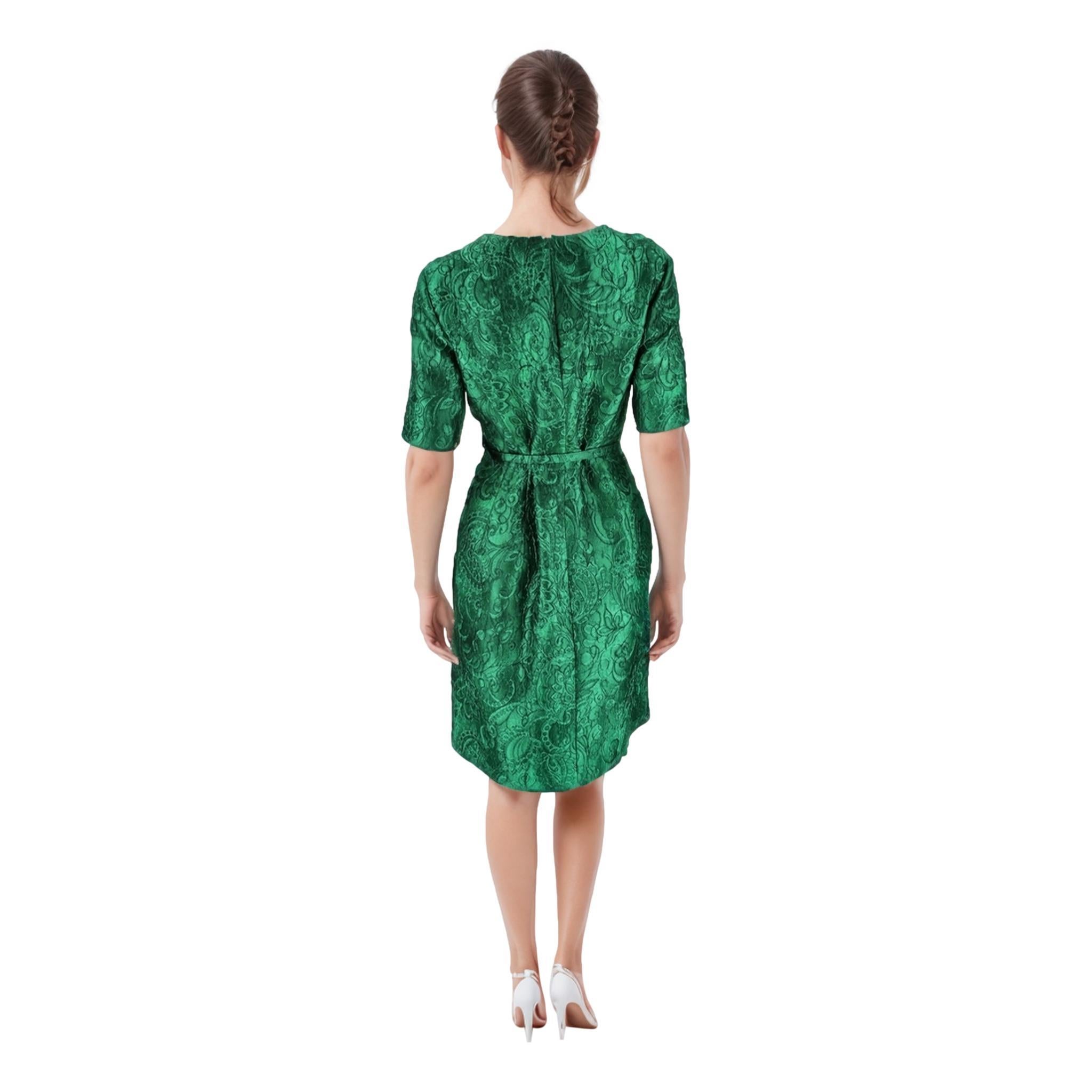 Oscar De La Renta Silk Blend Jacquard Dress In Excellent Condition In London, GB