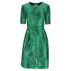 Oscar De La Renta Silk Blend Jacquard Dress