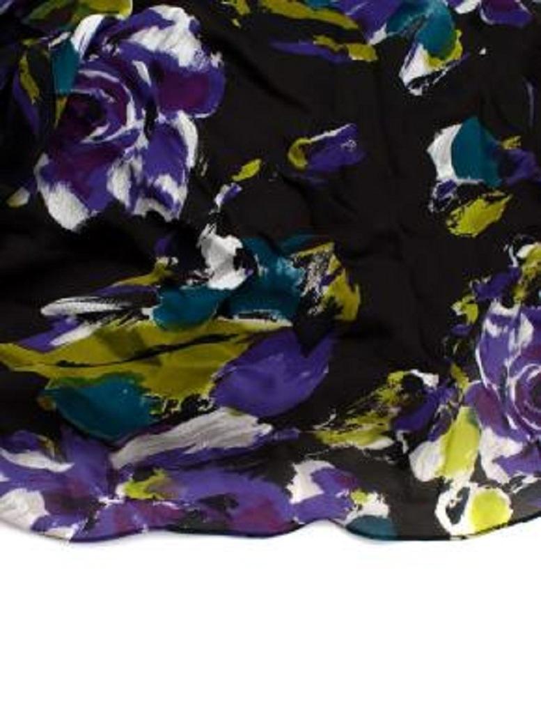 Oscar de la Renta Silk Floral Print Gown For Sale 1