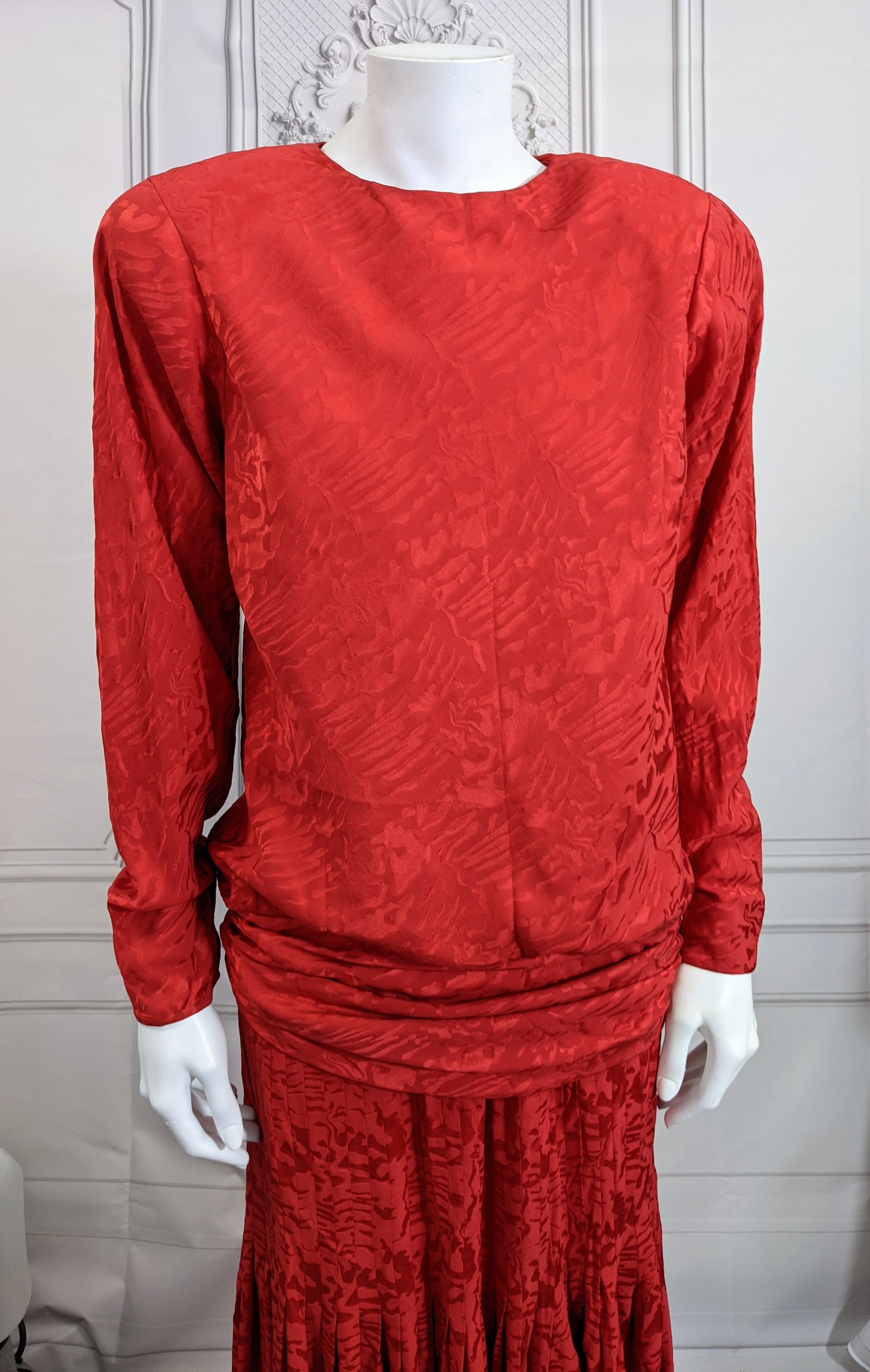 Oscar de la Renta Silk Jacquard Evening Gown For Sale 4